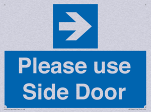Please use Side Door (arrow Right) 